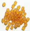 50 8mm Diagonal Hole Matte Topaz Cube Beads